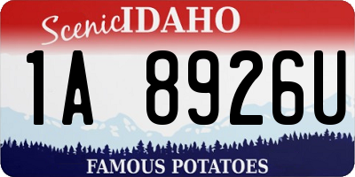 ID license plate 1A8926U