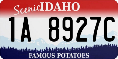 ID license plate 1A8927C