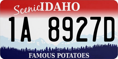 ID license plate 1A8927D