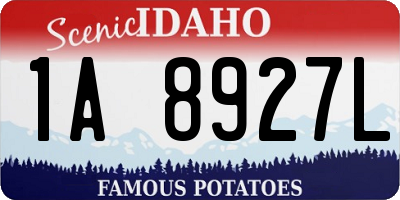 ID license plate 1A8927L