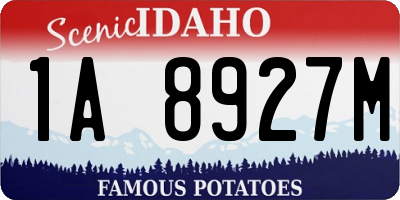 ID license plate 1A8927M