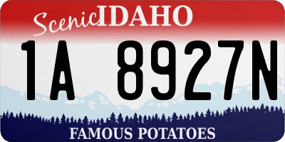 ID license plate 1A8927N
