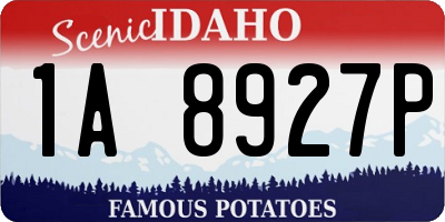 ID license plate 1A8927P