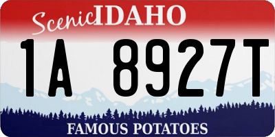 ID license plate 1A8927T
