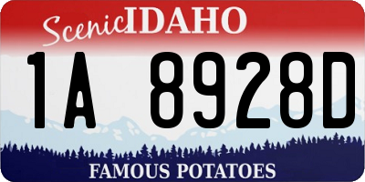 ID license plate 1A8928D