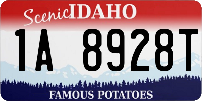 ID license plate 1A8928T