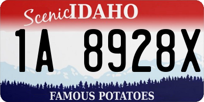 ID license plate 1A8928X