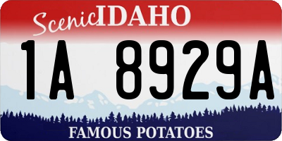 ID license plate 1A8929A