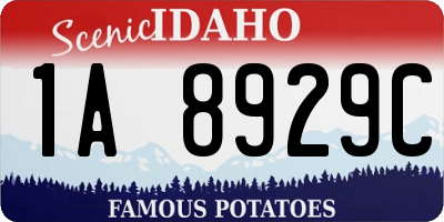 ID license plate 1A8929C