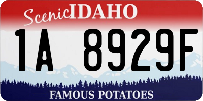 ID license plate 1A8929F