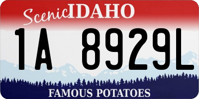 ID license plate 1A8929L