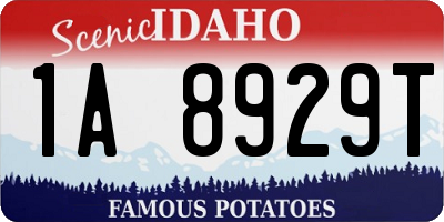 ID license plate 1A8929T