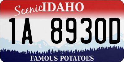 ID license plate 1A8930D