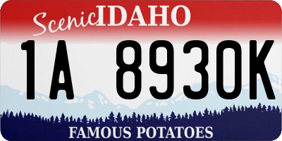 ID license plate 1A8930K