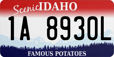 ID license plate 1A8930L