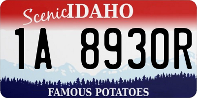 ID license plate 1A8930R