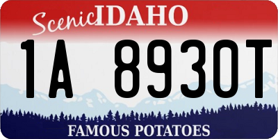 ID license plate 1A8930T