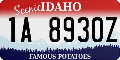 ID license plate 1A8930Z