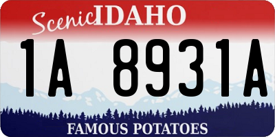 ID license plate 1A8931A