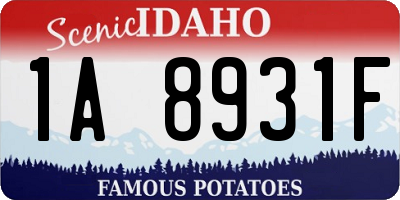 ID license plate 1A8931F