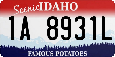 ID license plate 1A8931L