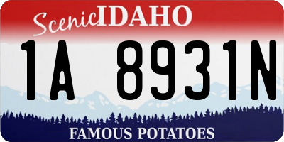 ID license plate 1A8931N