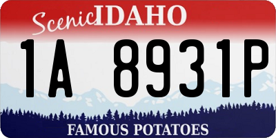 ID license plate 1A8931P