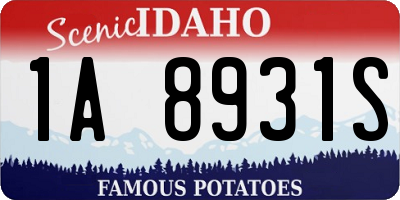 ID license plate 1A8931S