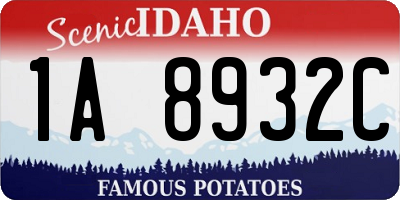 ID license plate 1A8932C