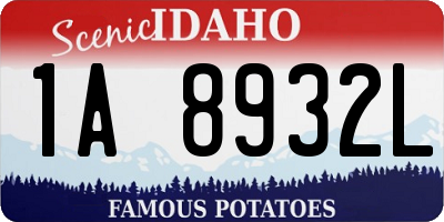 ID license plate 1A8932L