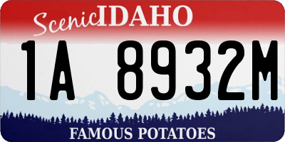 ID license plate 1A8932M