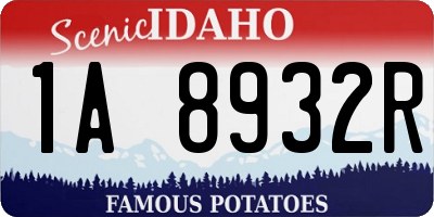 ID license plate 1A8932R
