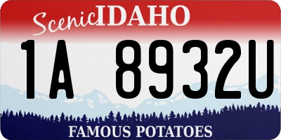 ID license plate 1A8932U