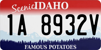 ID license plate 1A8932V