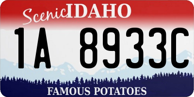 ID license plate 1A8933C