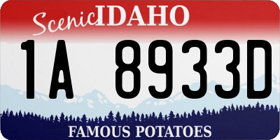 ID license plate 1A8933D