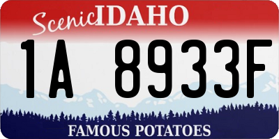 ID license plate 1A8933F