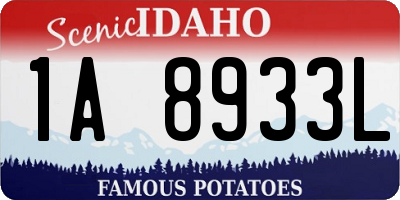 ID license plate 1A8933L