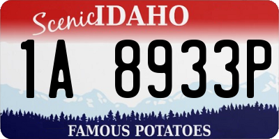 ID license plate 1A8933P