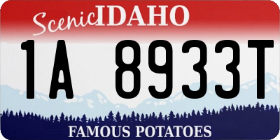 ID license plate 1A8933T