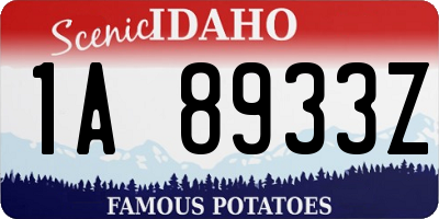 ID license plate 1A8933Z