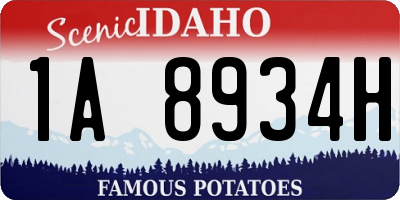ID license plate 1A8934H