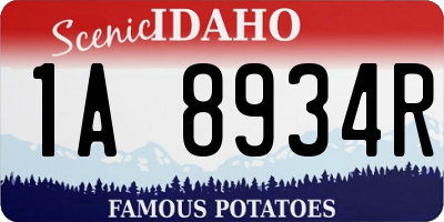 ID license plate 1A8934R