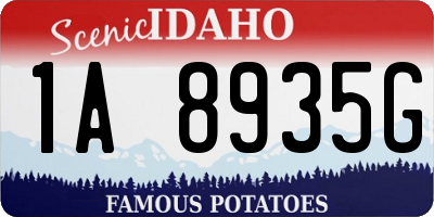 ID license plate 1A8935G
