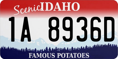 ID license plate 1A8936D