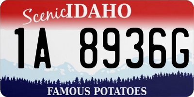 ID license plate 1A8936G