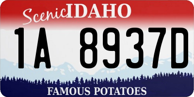 ID license plate 1A8937D