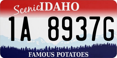 ID license plate 1A8937G