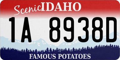 ID license plate 1A8938D