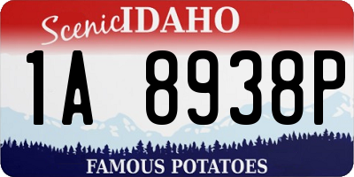 ID license plate 1A8938P